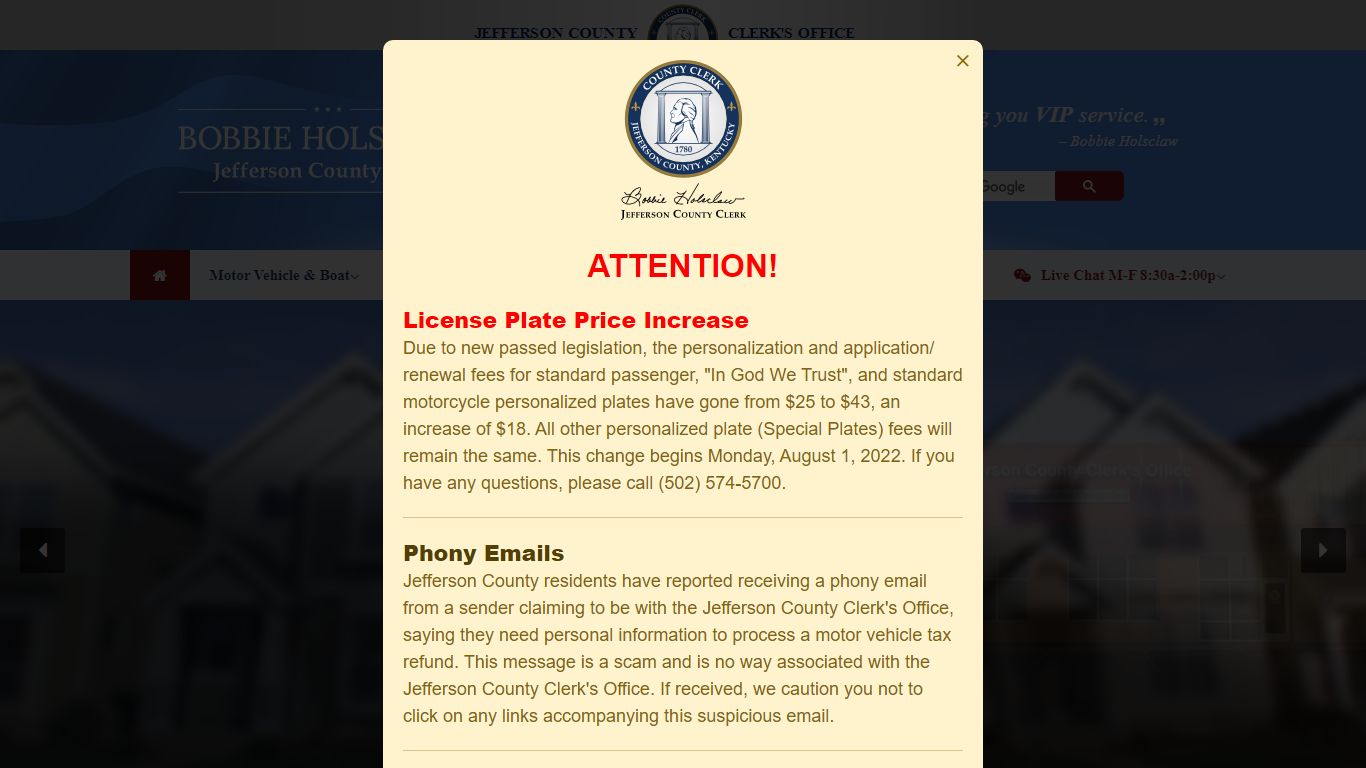 Homepage - Jefferson County Clerk | Bobbie Holsclaw